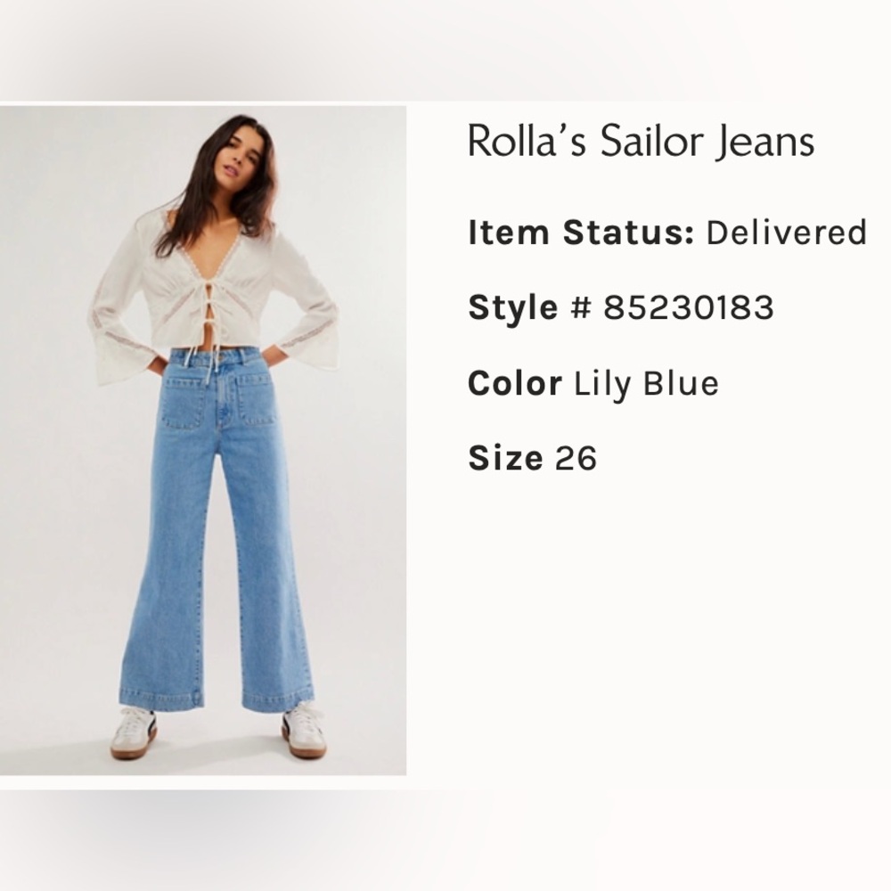 Size 26 Lily Blue Rollas Sailor Jeans